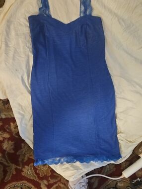 Cocabella Royal Women's Blue Lace-Trim Mini Dress